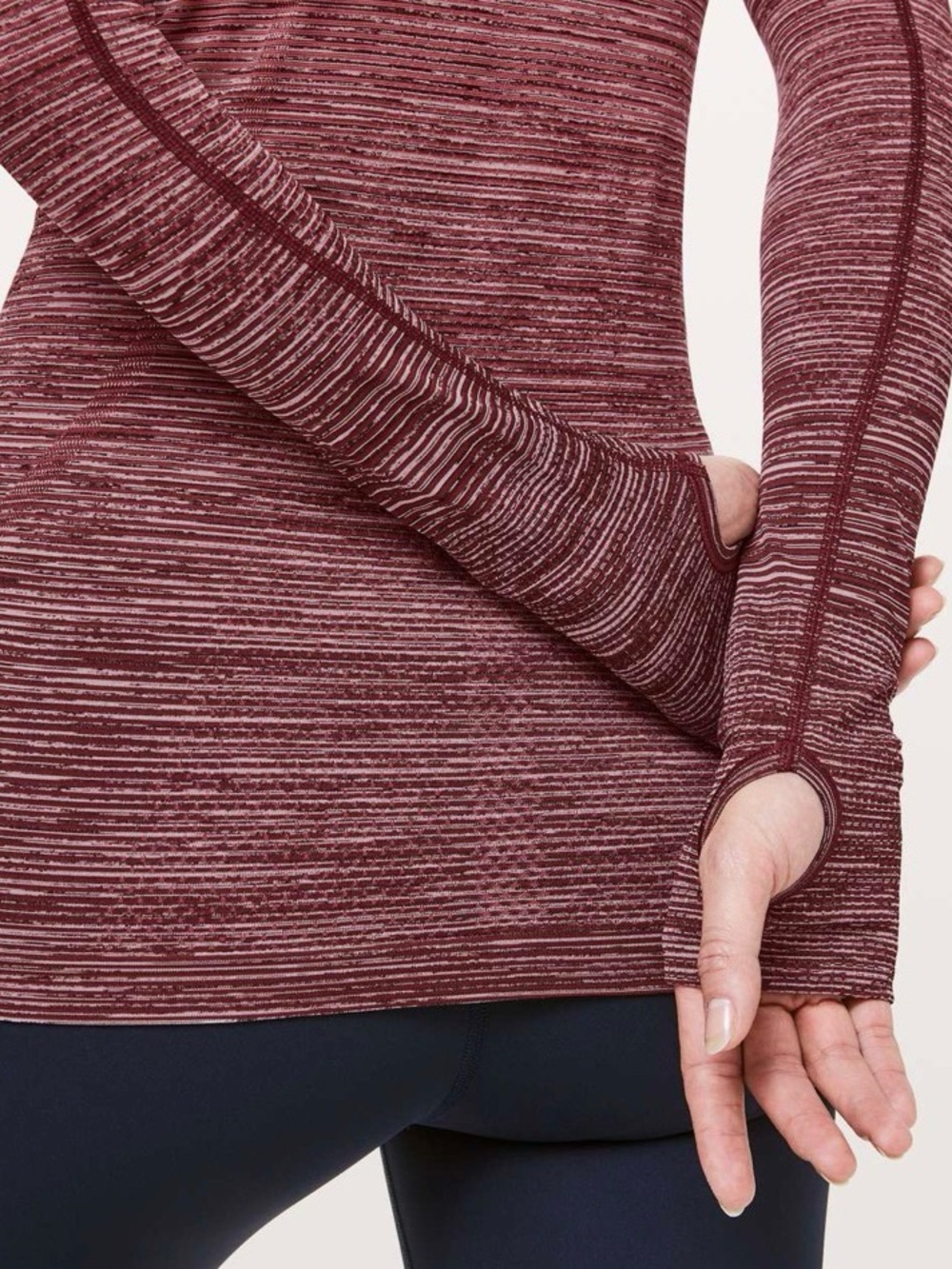 Lululemon Swiftly Tech Long Sleeve Crew ~ 8 ~ Red Alert / Dark Sport Red / Black - Picture 12 of 14